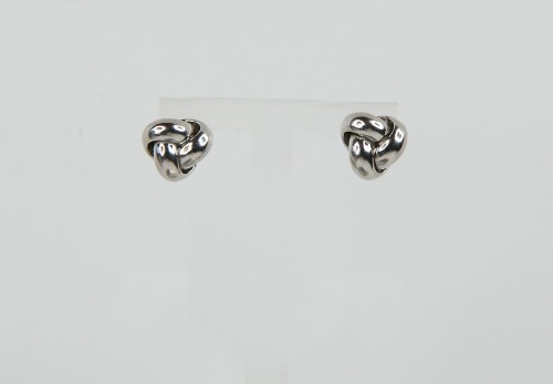 Sterling Silver Plain Knot Stud earrings